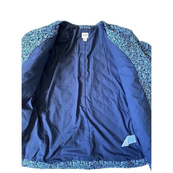 J. Crew Factory Blue Floral Quilted Button Front Jacket size 8 - Picture 10 of 10